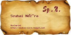 Szuhai Nóra névjegykártya