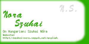 nora szuhai business card